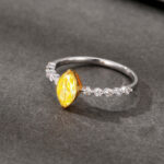 Marquise cut lab grown yellow diamond engagement ring 3 Marquise cut lab grown yellow diamond engagement ring