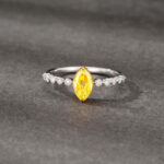 Marquise cut lab grown yellow diamond engagement ring 2 Marquise cut lab grown yellow diamond engagement ring
