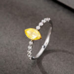 Marquise cut lab grown yellow diamond engagement ring 4 Marquise cut lab grown yellow diamond engagement ring