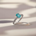 Oval cut lab grown Paraiba engagement ring 4 Oval cut lab grown Paraiba engagement ring
