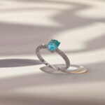 Oval cut lab grown Paraiba engagement ring 3 Oval cut lab grown Paraiba engagement ring