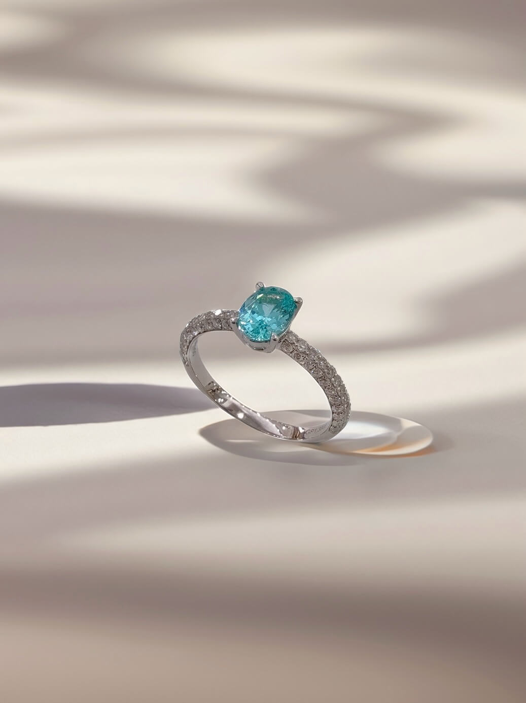 Oval cut lab grown Paraiba engagement ring Oval cut lab grown Paraiba engagement ring