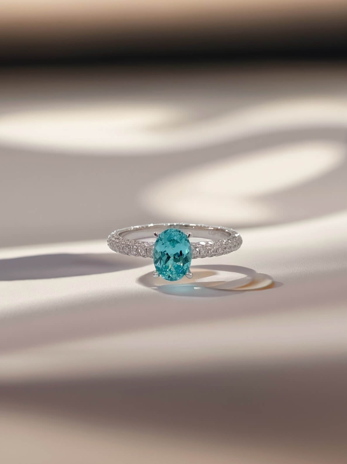 Oval cut lab grown Paraiba engagement ring Oval cut lab grown Paraiba engagement ring