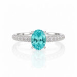 Oval cut lab grown Paraiba engagement ring 1 Oval cut lab grown Paraiba engagement ring