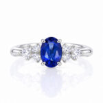 Oval cut lab grown sapphire engagement ring 1 Oval cut lab grown sapphire engagement ring