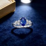 Oval cut lab grown sapphire engagement ring 2 Oval cut lab grown sapphire engagement ring