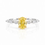 Oval cut lab grown yellow diamond engagement ring 1 Oval cut lab grown yellow diamond engagement ring