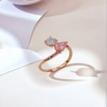 Pear and round cut lab grown diamond engagement ring 3 Pear and round cut lab grown diamond engagement ring