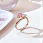 Pear and round cut lab grown diamond engagement ring 4 Pear and round cut lab grown diamond engagement ring