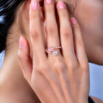 Pear and round cut lab grown diamond engagement ring 6 Pear and round cut lab grown diamond engagement ring