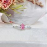 Pear cut lab grown pink diamond three stones engagement ring 2 Pear cut lab grown pink diamond three stones engagement ring