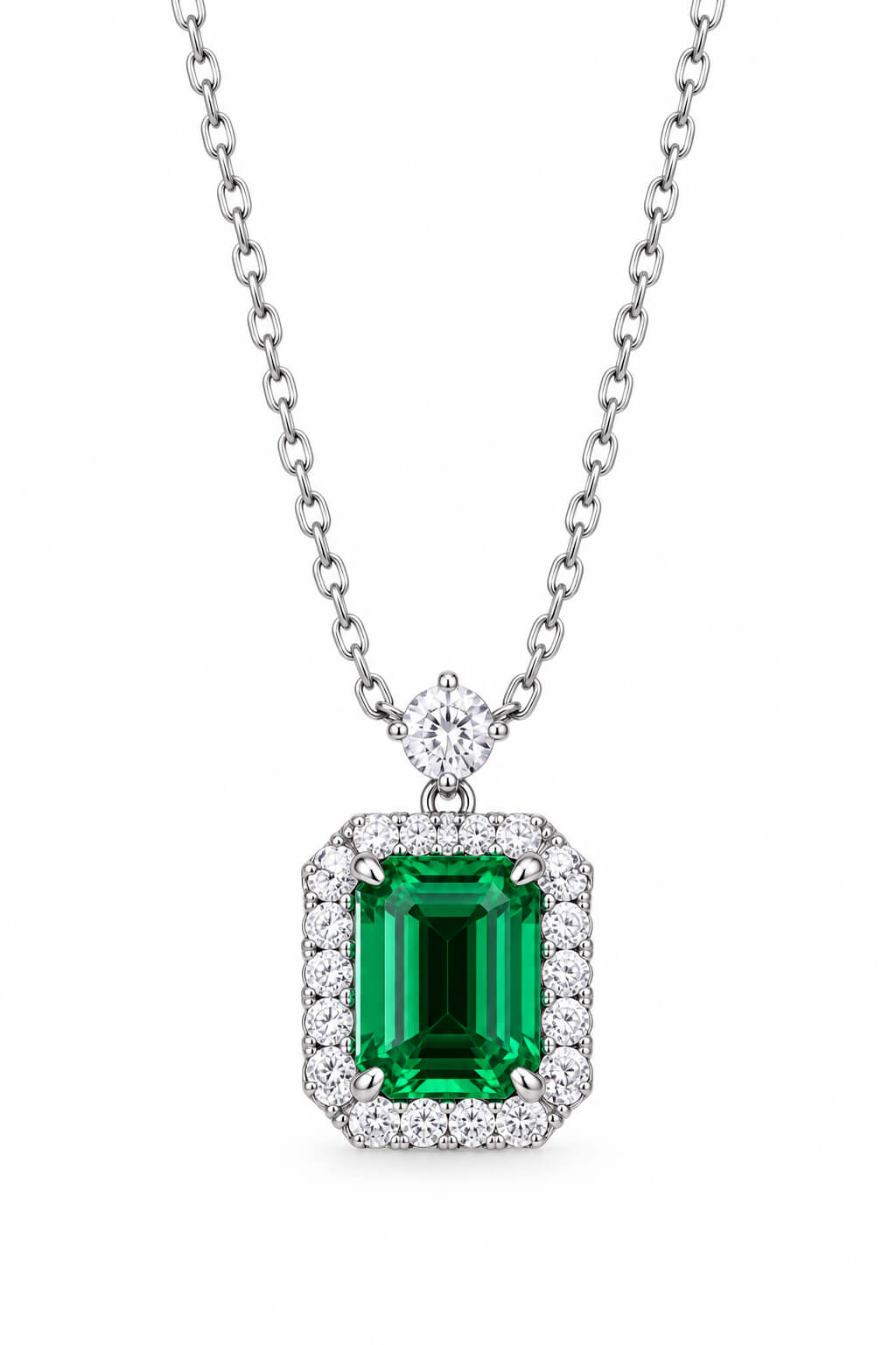 Perfume bottle design lab grown emerald pendant necklace Perfume bottle design lab grown emerald pendant necklace
