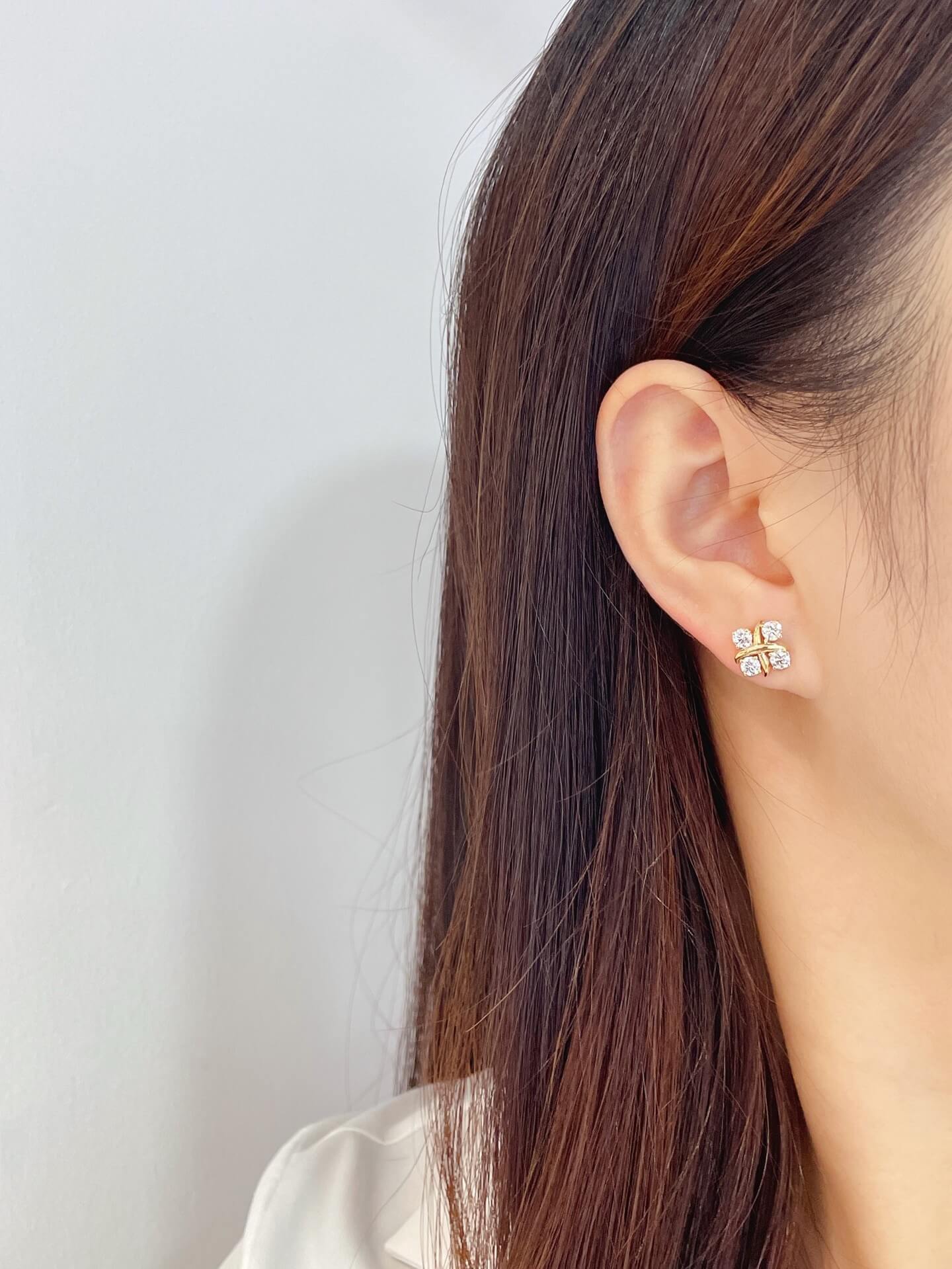 X design lab grown diamond earrings stud