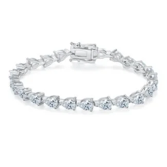 Bracciale tennis in Moissanite taglio pera 01