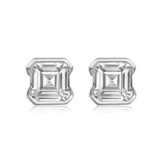 2ct asscher cut Moissanite earrings stud