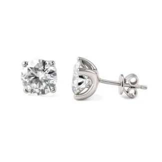Round cut Moissanite earrings stud